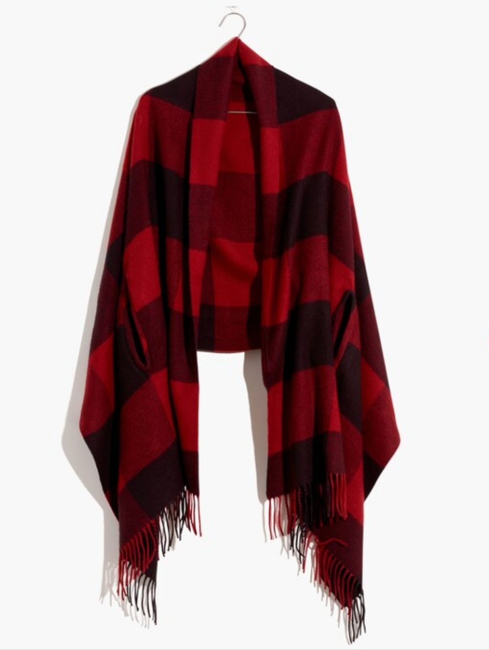 New Madewell Buffalo Check Cape Scarf One Size